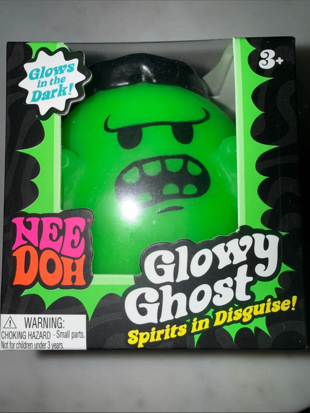 Nee Doh Glowy Ghost Kids Toy – Green Glow-In-The-Dark Squishy